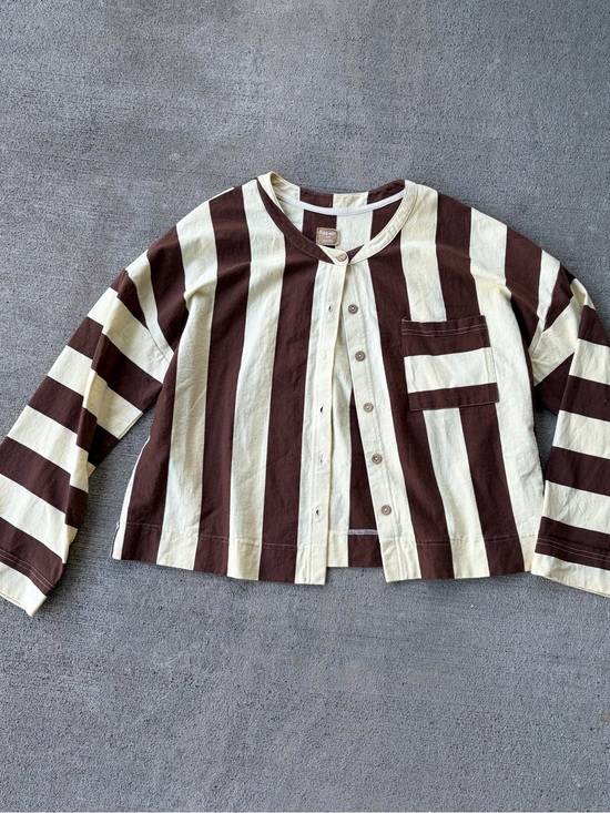 Free People Sweaters - Free People free est striped cardigan sweatshirt sweater yellow brown top